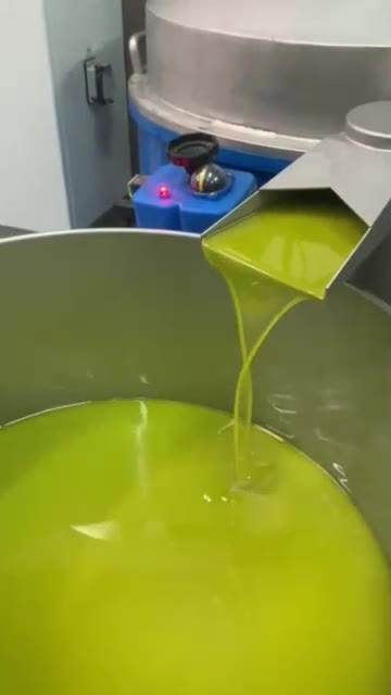 Frisch gewonnenes Olivenöl in der Ölmühle Mozzicato