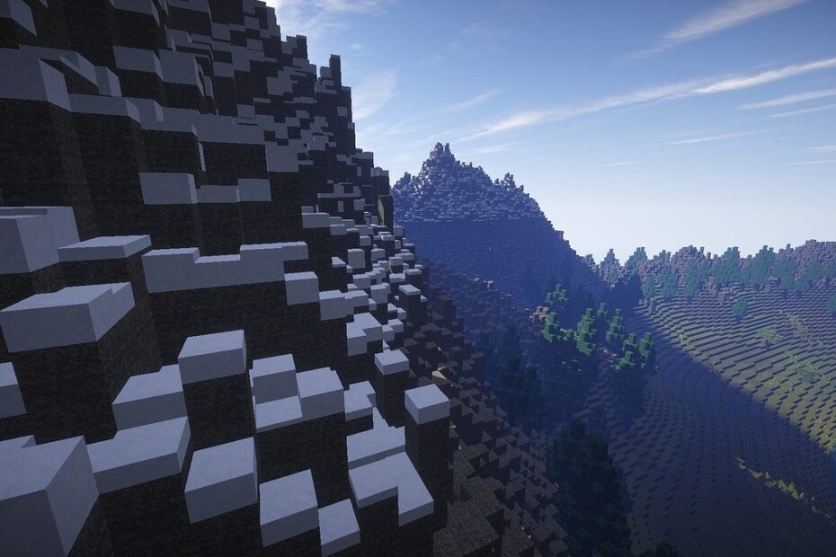 minecraft, mountain, video game